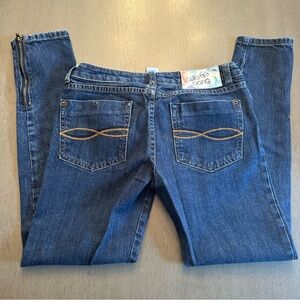 BILLABONG The Skinny Blue Jeans Stretch Low Rise with Ankle Zip Size 3